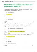BEHS 380 End of Life Quiz 3 Questions and Answers 2024 Graded A+