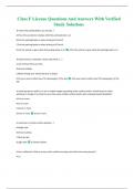 Class F License Questions And Answers With Verified Study Solutions