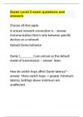 Dante Level 2 exam questions and answers.