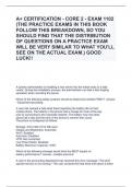 A+ CERTIFICATION - CORE 2 - EXAM 1102 (THE PRACTICE EXAMS IN THIS BOOK FOLLOW THIS BREAKDOWN, SO YOU SHOULD FIND THAT THE DISTRIBUTION OF QUESTIONS ON A PRACTICE EXAM WILL BE VERY SIMILAR TO WHAT YOU'LL SEE ON THE ACTUAL EXAM.) GOOD LUCK!!