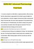 NURS 6521 Advanced Pharmacology Final Actual Exam Questions and Answers 2024 / 2025 (Verified Answers by Expert) Walden University