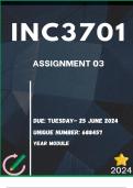 INC3701 Assignment 3 (COMPLETE ANSWERS) 2024 (688457) - DUE 25 JUNE  2024