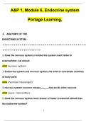 Portage Learning&comma; A&P 1&comma; Module 6&comma; Endocrine system Questions and Answers 2024 &sol; 2025 &lpar;Verified Answers by Expert&rpar;