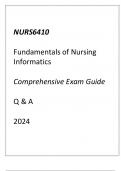 (Capella) NURS6410 Fundamentals of Nursing Informatics Comprehensive Exam Guide Q & A