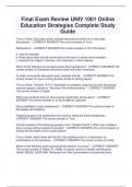 Package deal for UNIV 1001 Online Education Strategies Review study exam latest with verified Q&A