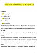 State Farm Estimatics Policy Study Guide 2024 Questions and Answers 2024 &sol; 2025 &lpar;Verified Answers by Expert&rpar;