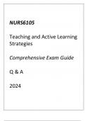 &lpar;Capella&rpar; NURS6105 Teaching & Active Learning Strategies Comprehensive Exam Guide Q & A 2024