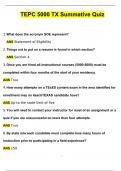 TEPC 5000 TX Summative Quiz 2024 Questions and Answers 2024 / 2025 (Verified Answers by Expert)