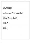 (Capella) NURS6203 Advanced Pharmacology Final Exam Guide Q & A 2024.