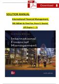 Eun/Resnick, International Financial Management, 9th Edition, SOLUTION MANUAL, Complete Chapters 1 - 21, Verified Latest Version