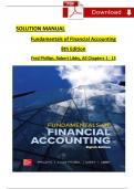 Phillips/Libby, Fundamentals of Financial Accounting, 8th International Edition SOLUTION MANUAL, Verified Chapters 1 - 13, Complete Newest Version