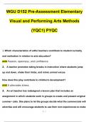WGU D152 Pre-Assessment Elementary Visual and Performing Arts Methods (YQC1) (PYQC) 2024 Questions and Answers 2024 / 2025 (Verified Answers by Expert)
