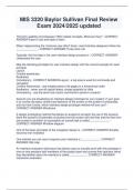 Package deal for MIS 3320 Final Study review questions with 100&percnt; correct solutions 2024&sol;2025