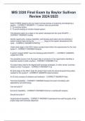MIS 3320 Final Exam by Baylor Sullivan  Review 2024&sol;2025