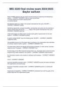 MIS 3320 final review exam 2024&sol;2025  Baylor sullivan