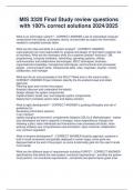 MIS 3320 Final Study review questions  with 100&percnt; correct solutions 2024&sol;2025