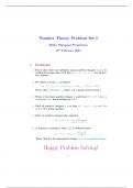 Number Theory Problem Set I