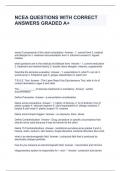 NCEA QUESTIONS WITH CORRECT ANSWERS GRADED A&plus;