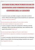 ATI MED SURG PROCTORED EXAM 170 QUESTIONS AND VERIFIED DETAILED ANSWERS 2024. A+ GRADED