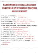 PATHFINDER DZ ACTUAL EXAM 200 QUESTIONS AND VERIFIED ANSWERS 2024. A+ GRADED.