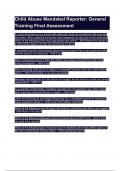 Child Abuse Mandated Reporter&lowbar; General Training Final Assessment