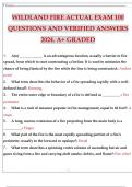 S190 WILDLAND FIRE ACTUAL EXAM 100 QUESTIONS AND VERIFIED ANSWERS 2024. A+ GRADED
