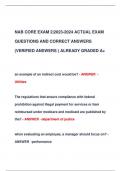 NAB CORE EXAM 2|2023-2024 ACTUAL EXAM  QUESTIONS AND CORRECT ANSWERS  (VERIFIED ANSWERS ) ALREADY GRADED A+