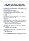 PCT NHA Exam Study Guide Exam Questions and Answers 100% correct