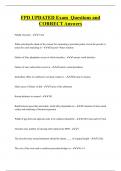 FPD UPDATED Exam Questions and  CORRECT Answers