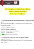 2024 ATI Pediatric Proctored Expected Exam (3 Different Latest Version) With 2023 NGN Questions And Answers, Rationales, 100% Verified Newest Version / A+ Grade