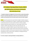 RN Pediatric Nursing Online Practice 2023 B Exam Expected NGN Questions and Answers & Rationales (100% Verified by Expert)