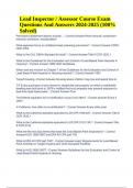 Lead Inspector &sol; Assessor Course Exam Questions And Answers 2024&sol;2025 &lpar;100&percnt; Solved&rpar;