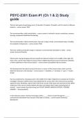 PSYC2301 Collin College -PSYC-2301 Exam &num;1 &lpar;Ch 1 & 2&rpar; Study guide questions with answers
