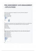 PRE-ASSESSMENT&colon; DATA MANAGEMENT - APPLICATIONS EXAM QUESTIONS AND ANSWERS 