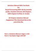 Solutions Manual With Test Bank for Payroll Accounting 2024 10th Edition By Jeanette Landin, Paulette Schirmer (All Chapters, 100% Original Verified, A+ Grade)