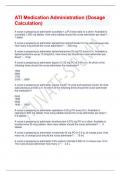 ATI Medication Administration &lpar;Dosage Calculation&rpar;