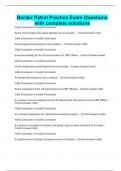Border Patrol Practice Exam Questions with complete solutions