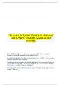   The exam for the certification of pharmacy tech EXCPT (practice) questions and answers.