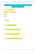 Biodiversity Unit 2 Exam&mdash;Brooks Latest Update Graded A&plus;