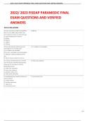 2022/2023 FISDAP PARAMEDIC FINAL EXAM QUESTIONS AND VERIFIED ANSWERS