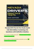  Nevada DMV Permit Test Study Guide Fall 2023 Edition Containing 216 Questions with Definitive Solution&period;