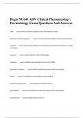 Regis NU641 ADV Clinical Pharmacology: Dermatology Exam Questions And Answers