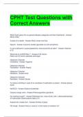 CPHT Test Questions with Correct Answers 