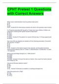 CPHT Pretest 1 Questions with Correct Answers