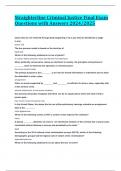 Straighterline Criminal Justice Final Exam Questions with Answers 2024&sol;2025