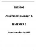 TRT3702 assignment 06.(COMPELETE ANSWERS )-DUE DATE 30/05/2024