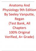 Test Bank For Anatomy and Physiology 9th Edition Seeley Vanputte Regan