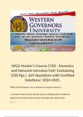 WGU Master's Course C702 - Forensics and Network Intrusion Full/ Containing (230 Pgs.)  629 Questions with Certified Solutions/ 2024-2025.