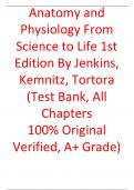 Test Bank For Anatomy and Physiology From Science to Life 1st Edition Jenkins&comma; Kemnitz&comma; Tortora