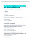 Pediatric Nursing Practice Questions with Verified Answers 2024